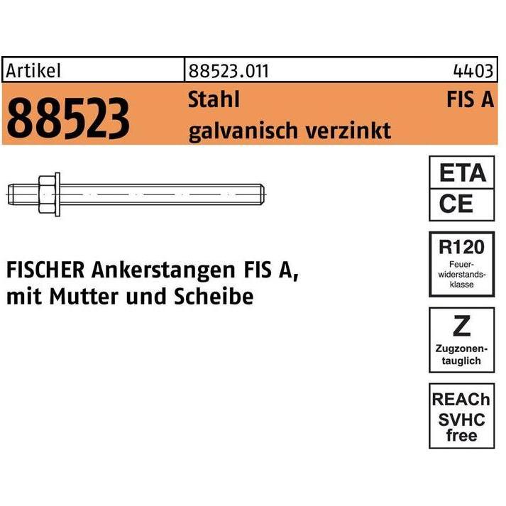 Thumbnail - Fischer, Dübel, Ankerstange FIS A M6x85 (20 Stk.)