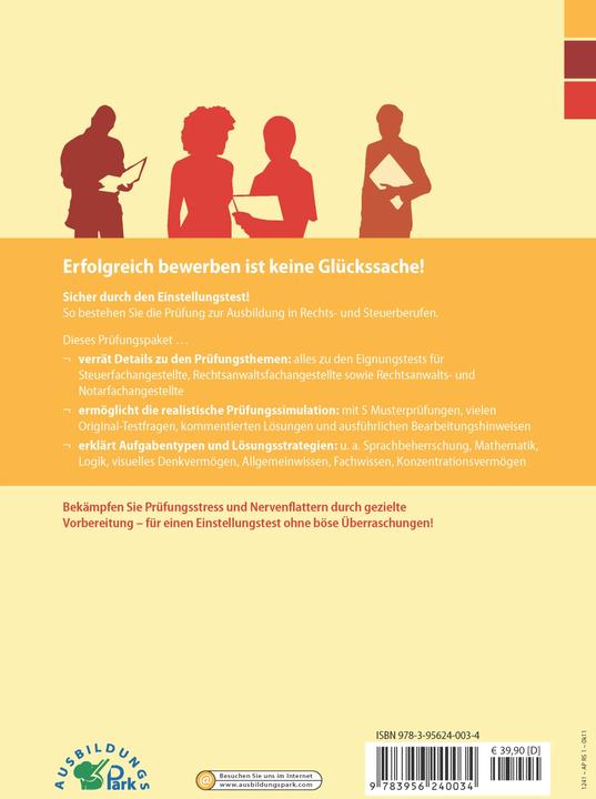 Produktbild Der Einstellungstest / Eignungstest zur Ausbildung: Steuerfachangestellter, Rechtsanwaltsfachan (Deutsch, Kurt Guth, Marcus Mery, 2024)