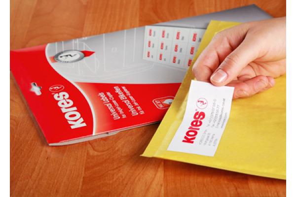 Actual product image Kores Universal labels