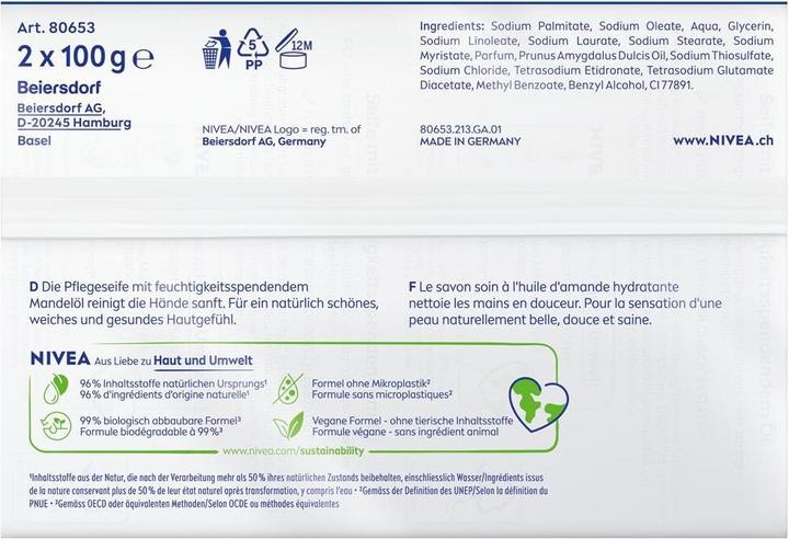 Valeurs nutritives et ingrédients NIVEA Creme Soft (Savon dur)