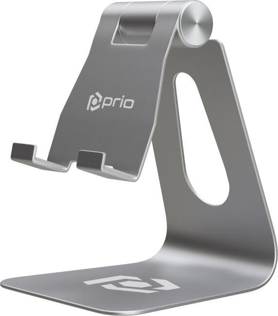 prio Support de bureau universel en métal SOLID argenté