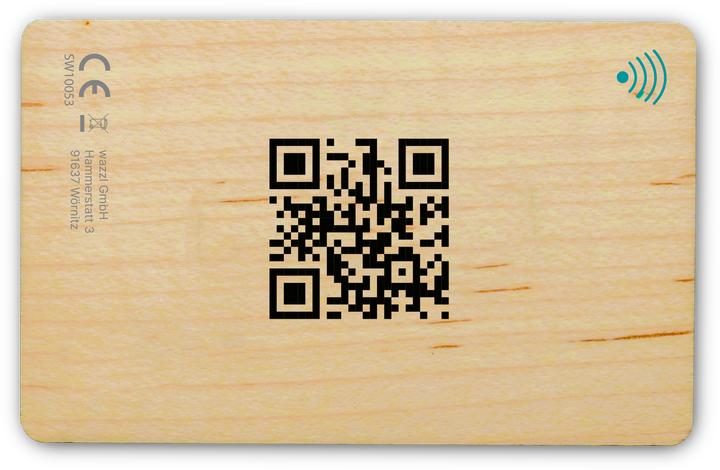 wazzl Personalisable Wooden Card - Digital Business Card NFC