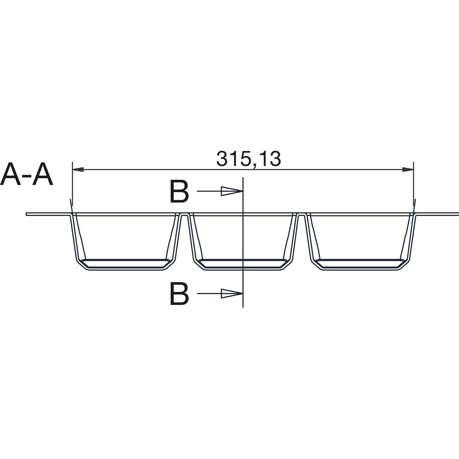 Thumbnail - Agoform Besteckeinsatz Classico kürzbar 490x390x50,5mm, Kunststoff weiss, Besteckkasten, Weiss