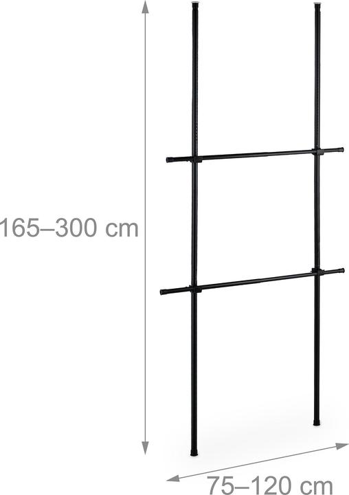 Actual product image Relaxdays Garderobensystem Teleskop Schwarz