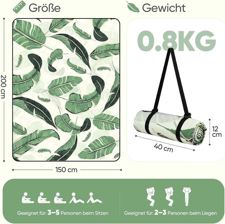 Produktbild Sekey Wasserdichte Picknickdecke, 150x200 cm