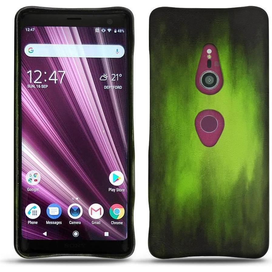 Noreve Lederschutzhülle (Sony Xperia XZ3), Smartphone Hülle, Grün
