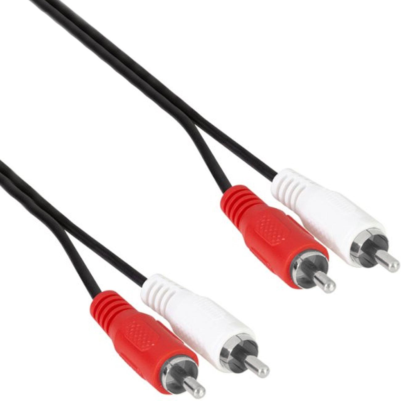 Thumbnail - MediaRange 2xRCA/2xRCA 28 AWG, /Rot/Weiss (2.50 m, Cinch), Audio Kabel
