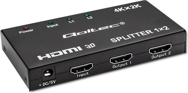 Produktbild Qoltec 51796 Aktiver HDMI-Splitter 2 x HDMI 4K x 2K | 3 4 Gbit/s