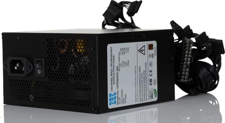 RS PRO PC power supply 600W 100 240V dc, 3.3V, 5V, 5VSB, 12V, -12V / 0.3A, 2.5A, 17A, 19A, 54A, 5 outputs (600 W)