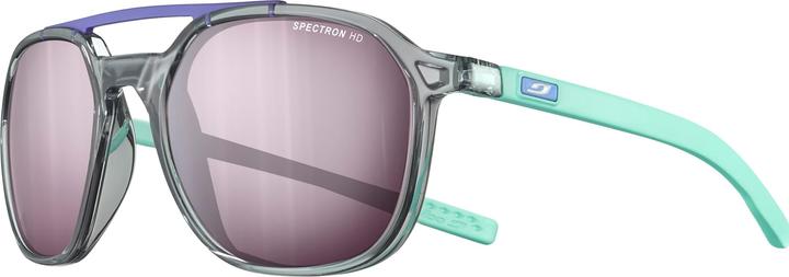 Grau, Mint, Violett, zinnoberrot