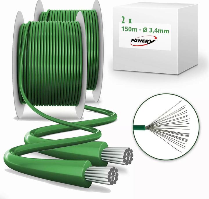 Produktbild AccuCell 300m Begrenzungskabel (2x150m) kompatibel mit Mähroboter Gardena, Husqvarna Automower 3,4mm (Mähroboter Installation)