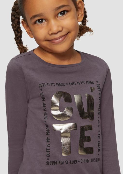 Produktbild S.Oliver T-Shirt Langarmshirt mit Foil-Print und Gummibund (104, 110)