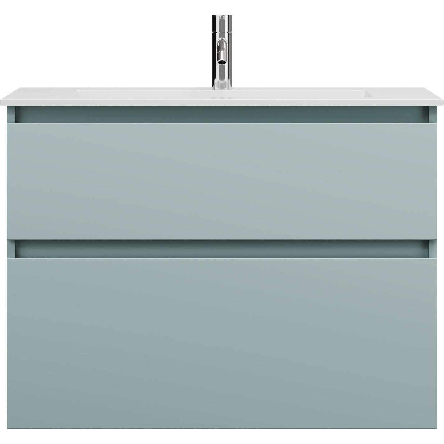 burgbad, Badmöbelset, Lin20 Mineralguss-Waschtisch Farbe Weiss Glänzend inklusive Waschtischunterschrank Tiefe 41