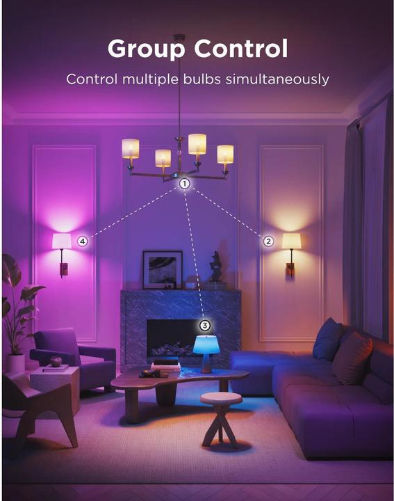 Actual product image Govee Smart Light Bulb E14, RGBWW, CRI groesser als (E14, 5 W, 450 lm, 1 x, F)