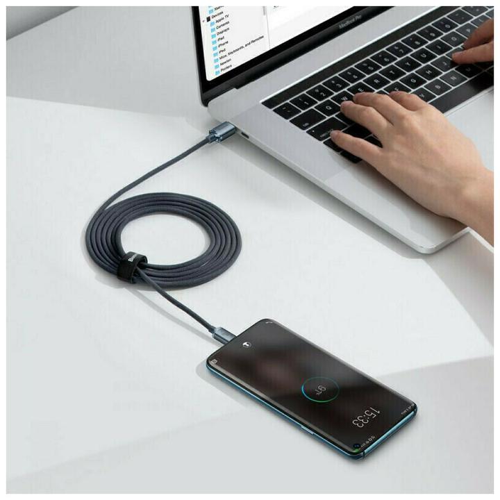 Actual product image Baseus Crystal Shine Series Fast Charging Data Cable Type-C to Type-C 100W 1.2m Black (1.20 m, 100 W)