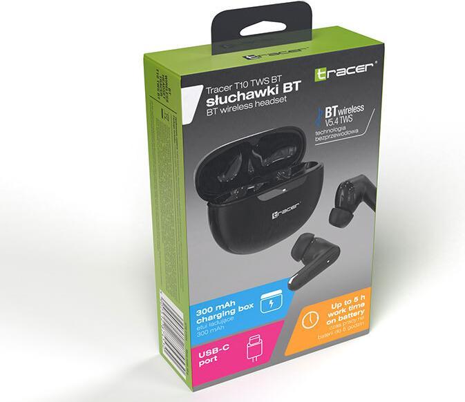 Produktbild Tracer T10 TWS BT Headphones (Keine Geräuschunterdrückung, 5 h, Kabellos)