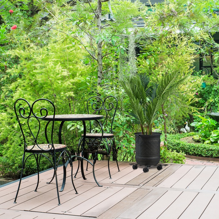 Actual product image Relaxdays Square Plant Caddy Set of 2, In- and Outdoors