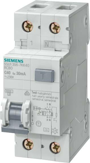 Image du produit Siemens Disjoncteur FI/LS C40 1p+N 0,3A A 6kA 5SU1656-7KK40