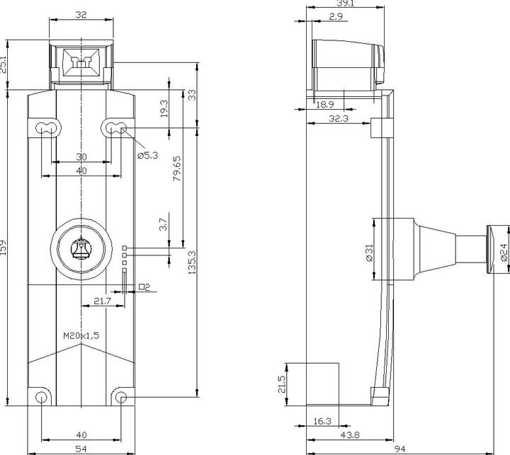 Actual product image Siemens Position switch SichFunkt 2W 3SE5322-1SF21-1AG4