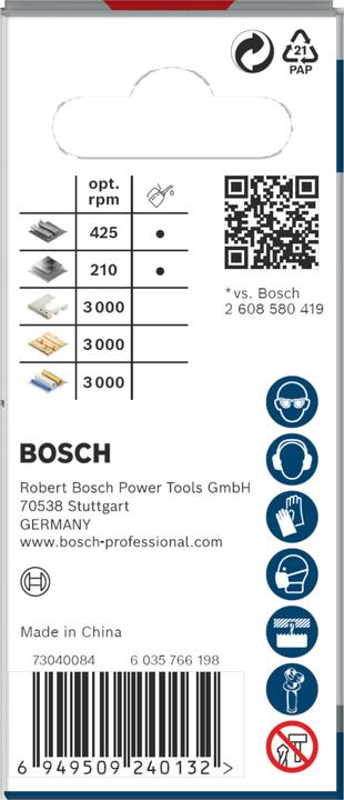 Valori nutrizionali e ingredienti Bosch Professional Zubehör Sega a tazza PRO Multi Material PC Plus, 21 mm (21 millimetri)