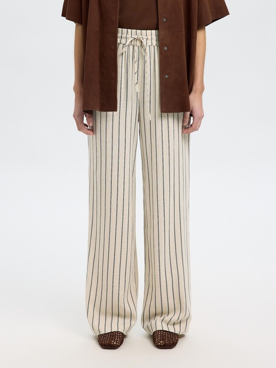 Actual product image Selected Femme Slfviva-Gulia Hw Striped Linen Pant Noos (36)