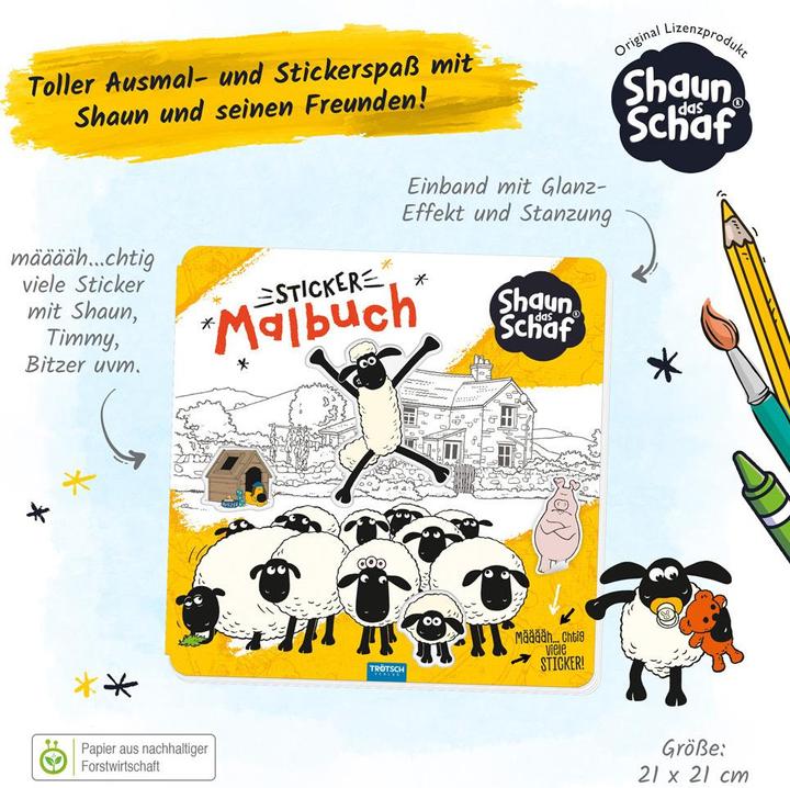Actual product image Shaun the sheep sticker colouring book Colouring book with stickers