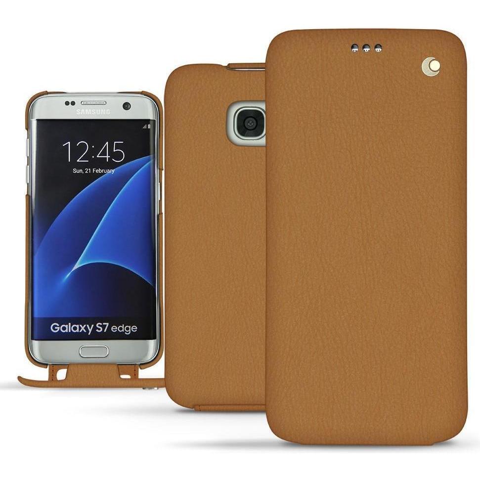 Noreve Lederschutzhülle vertikal (Samsung Galaxy S7 Edge), Smartphone Hülle, Braun