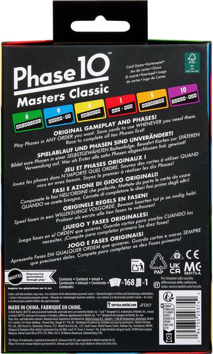 Produktbild Mattel Games Phase 10 Masters Classic (Deutsch, 2 - 6 Spieler)