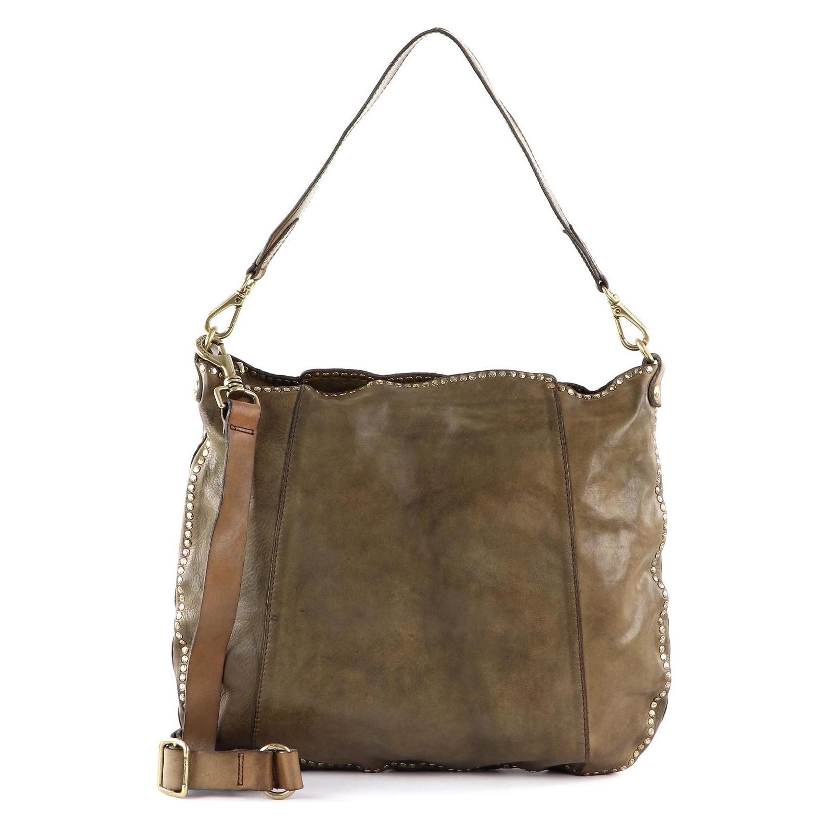 Campomaggi, Damen, Handtasche, Shoulder Bag, Grün