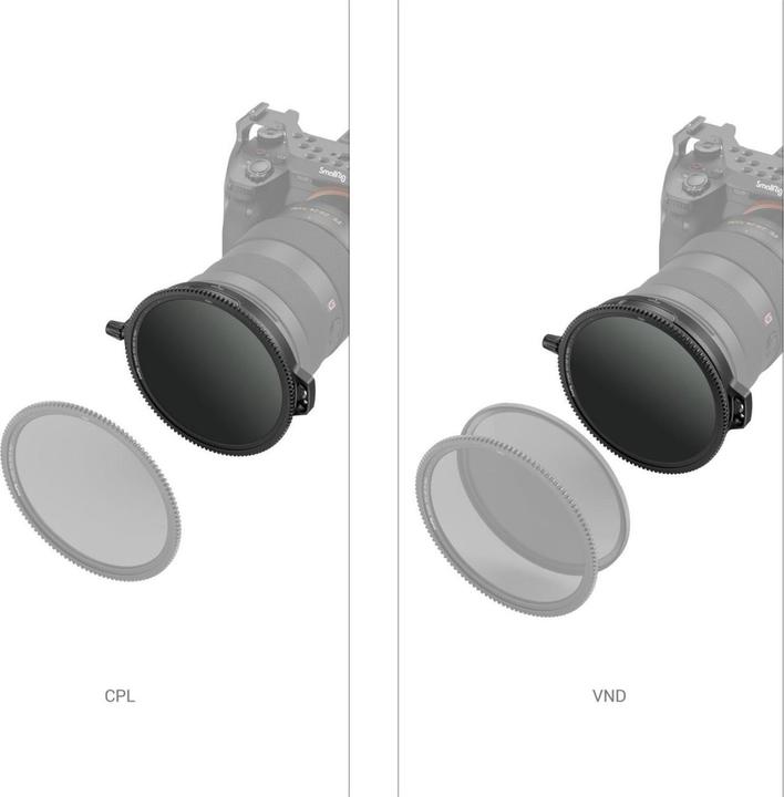 Image du produit SmallRig Filtre d'objectif CPL-VND Kit de filtre avec Rod Clamp - 95 mm (95 mm, Filtre gris neutre, Filtre polarisant)
