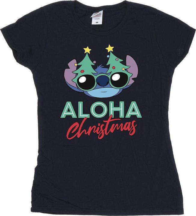 Image du produit Disney - T-shirt LILO AND STITCH CHRISTMAS TREE SHADES - Femme (M)