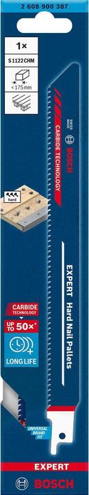 Image du produit Bosch Professional Zubehör Lame de scie sabre Expert Hard Nail Pallets S 1122 CHM, 1 pièce