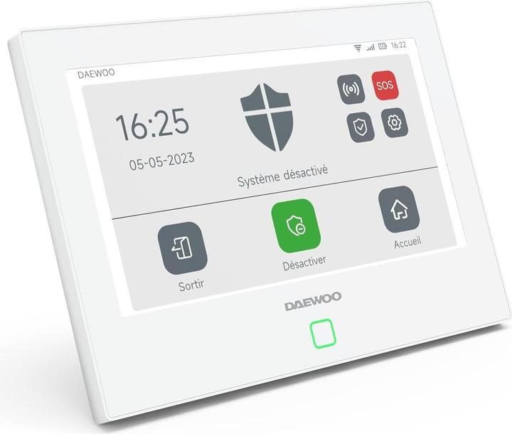 Produktbild Daewoo WLAN/GSM-Alarmpaket mit Touchscreen-Zentrale, Kameras und Zubehör für umfassenden Hausschutz