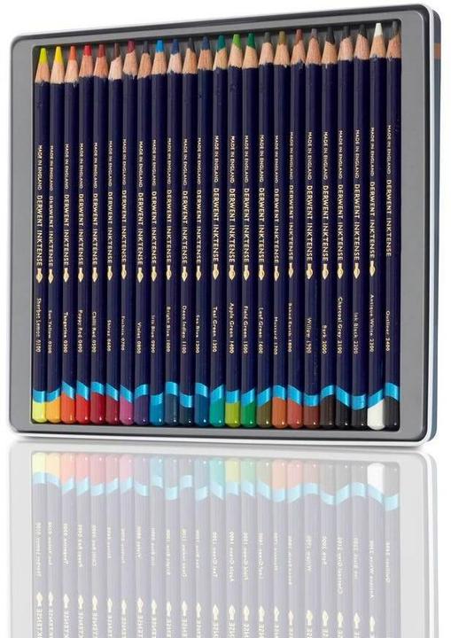 Actual product image Derwent Colored pencil Inktense Set 24 metal case (24 x)