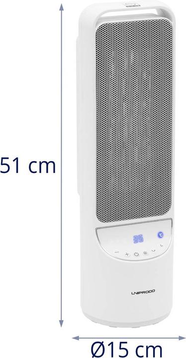 Produktbild Uniprodo Elektro-Heizlüfter Heizstrahler Elektroheizer 1200/2000 W schwenkbar weiss (2000 W)