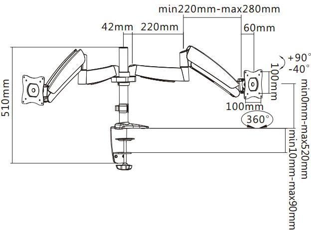 Produktbild Reflecta FLEXO DeskPro 27-1010 D (Standfuss, 27.01", 9 kg)