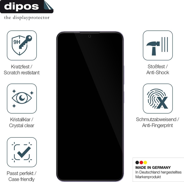 Actual product image Dipos Anti-Shock Screen Protector Clear (1 Piece, Xiaomi Poco M4 5G)