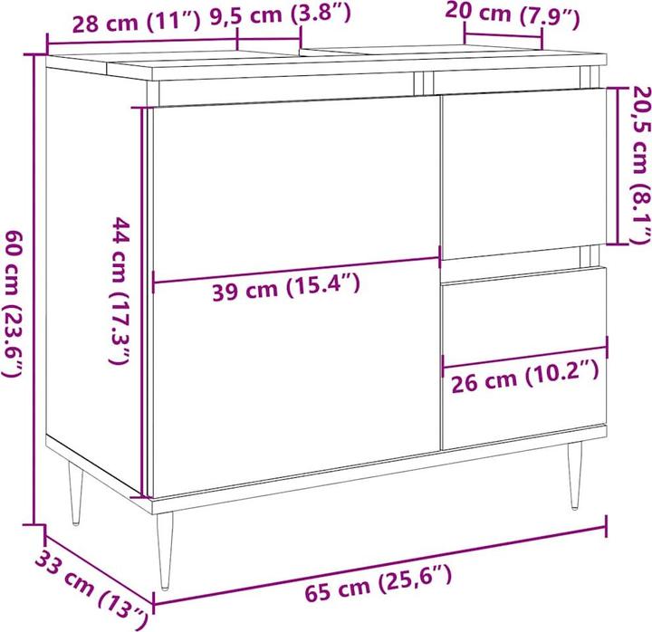 Immagine prodotto vidaXL Badschrank (65 x 33 x 60 cm)