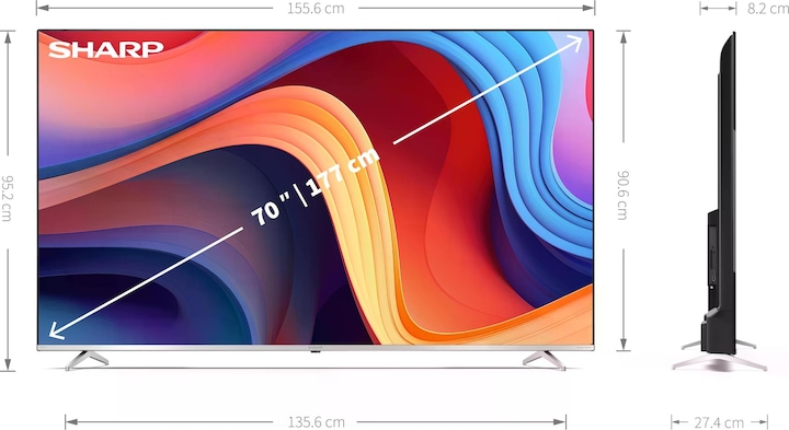 Image du produit Sharp 70GP6260E (70", QLED, 4K, 2023)