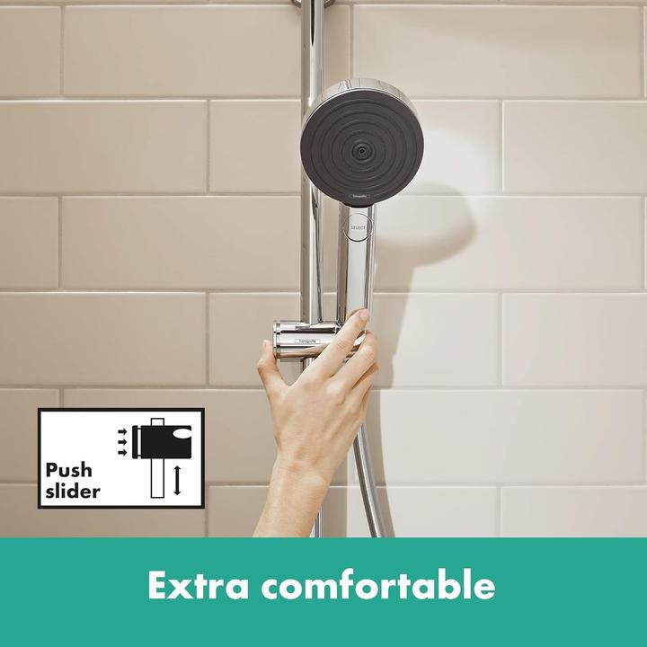Actual product image hansgrohe Pulsify Select S shower set 105 3 spray types Relaxation with shower rail 90 cm