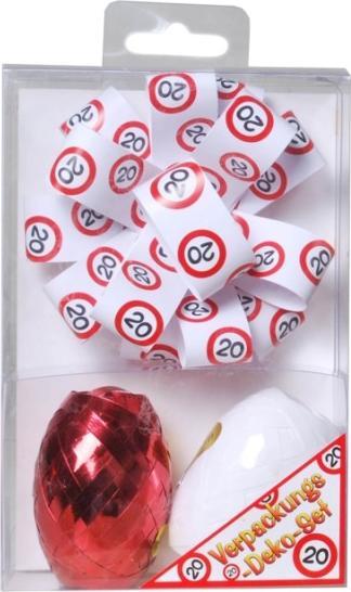 UdoS Verpackungs-Deko Set zum 20. Geburtstag (Geschenkband)