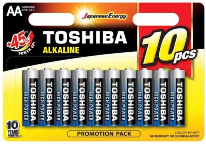 Toshiba Alkaline Batterien AA LR6GCP 10er Pack (10 Stk., AA)