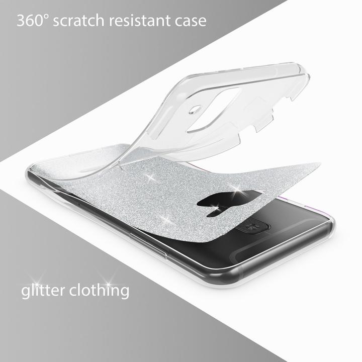 Actual product image Nalia Glitter cell phone case 360 degrees (Samsung Galaxy A6+)