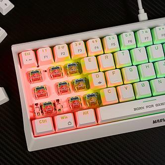Produktbild Marvo KG962G (US) weiss / Tastatur / mechanisch / USB-A / 1,6 m / ENG-Layout (US, Kabelgebunden)