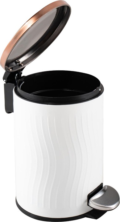 Image du produit HTI-Living Poubelle à pédale Jannik 3 litres blanc cuivre (3 l)