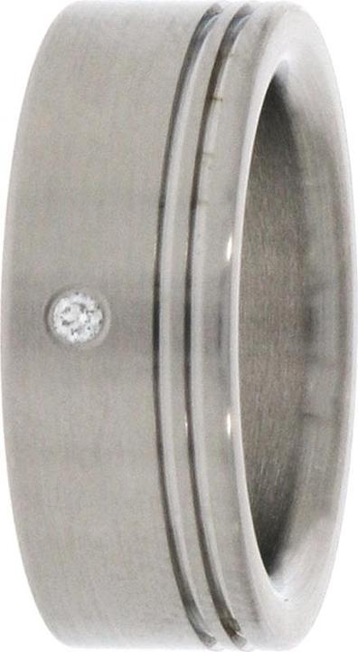 Produktbild Xen Bandring mit Brillant 0,02 ct. - Rillen mattiert 7 mm (48)