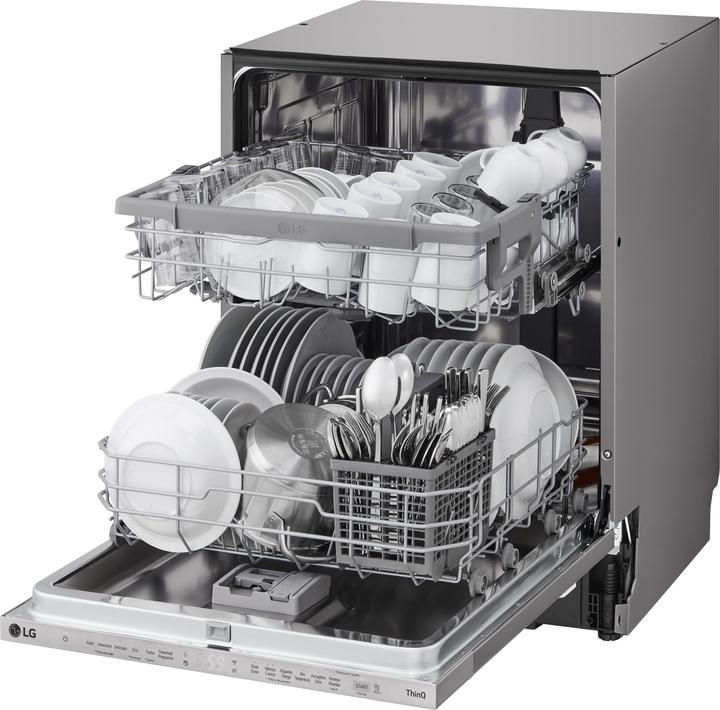 Produktbild LG QuadWash DB242TX Vollautomatischer Geschirrspüler Klasse D 46dB 14 Massgedecke Wi-Fi