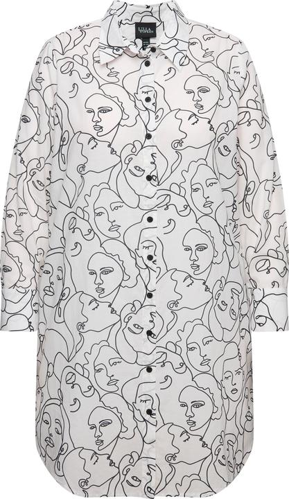 Produktbild Ulla Popken Longbluse, Gesichter, A-Linie, Hemdkragen, Langarm (46, 48)
