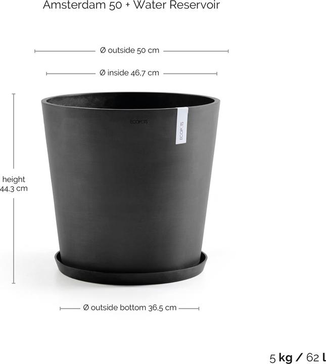 Immagine prodotto Ecopots Amsterdam + Wasserbehälter (50 cm)