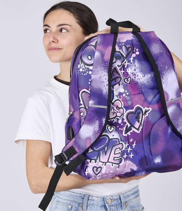 Produktbild Seven Advanced School Backpack, Purple, Bubble Street, Double Compartment Backpack with USB Support (3.20 l)